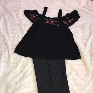 Embroidered Off Shoulder Top